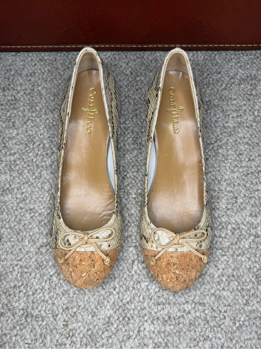 NWOT Cole Haan faux snake skin wedges